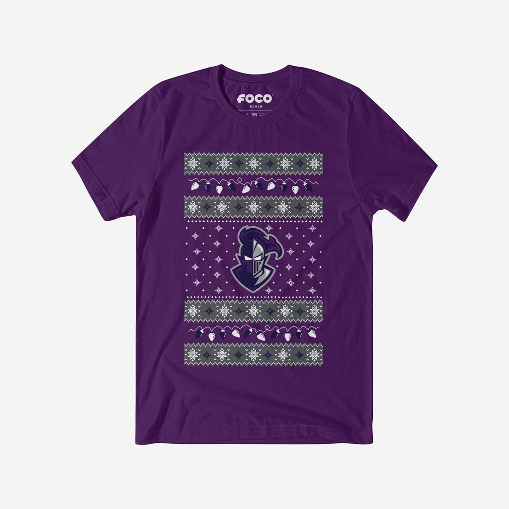 Furman Paladins Holiday Lights Sweater T-Shirt FOCO S - FOCO.com