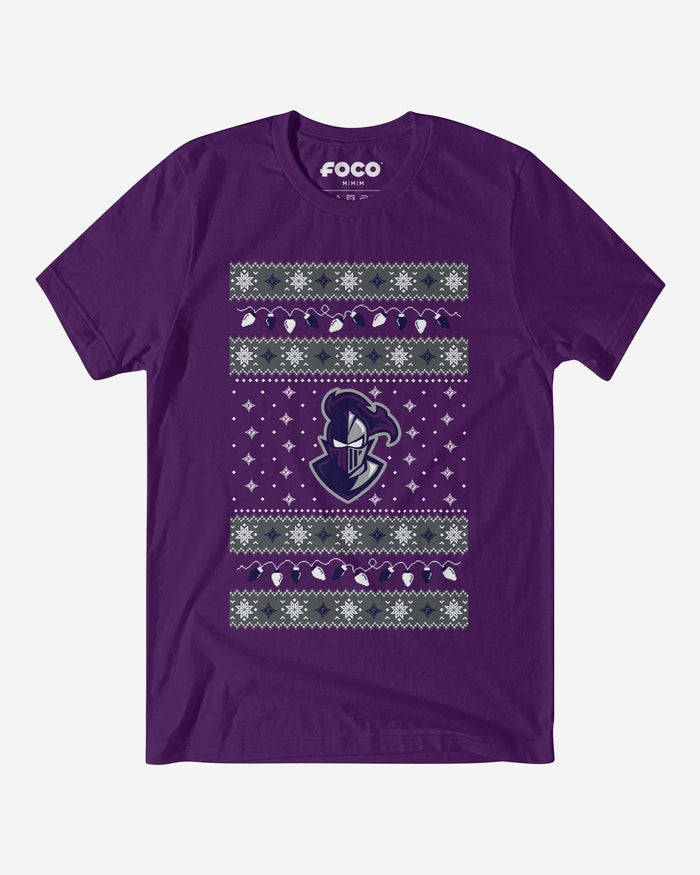 Furman Paladins Holiday Lights Sweater T-Shirt FOCO S - FOCO.com