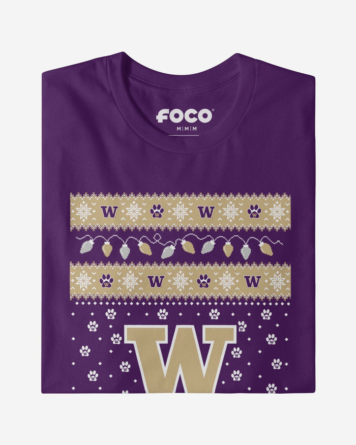 Washington Huskies Holiday Lights Sweater T-Shirt FOCO - FOCO.com