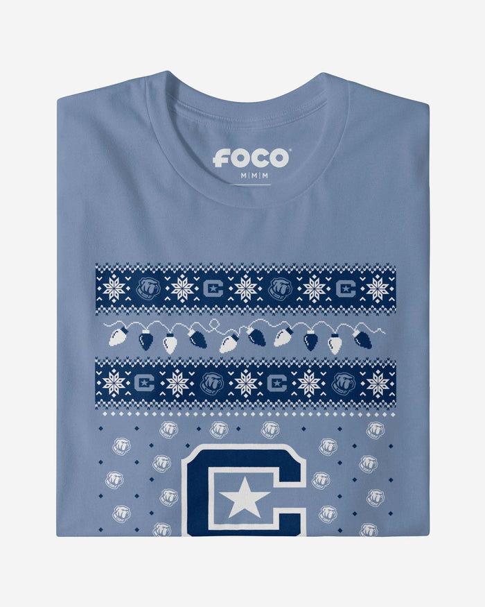 Citadel Bulldogs Holiday Lights Sweater T-Shirt FOCO - FOCO.com