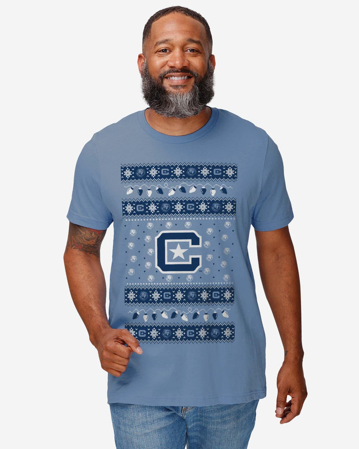 Citadel Bulldogs Holiday Lights Sweater T-Shirt FOCO - FOCO.com