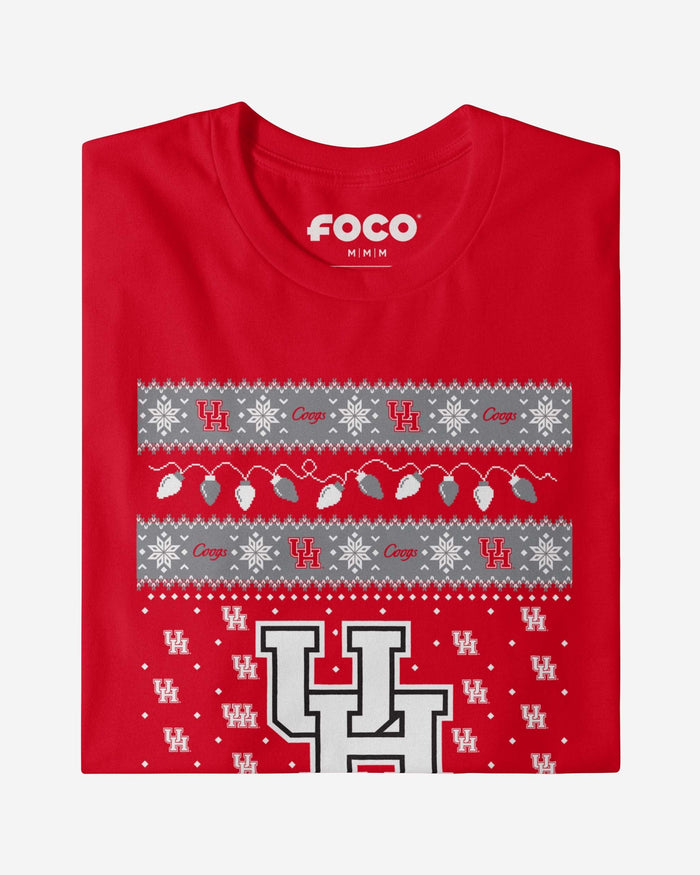 Houston Cougars Holiday Lights Sweater T-Shirt FOCO - FOCO.com