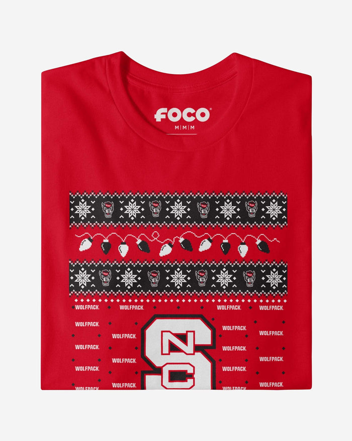 NC State Wolfpack Holiday Lights Sweater T-Shirt FOCO - FOCO.com