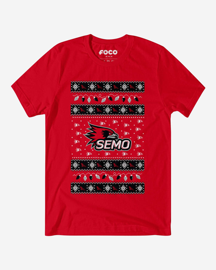 Southeast Missouri State Redhawks Holiday Lights Sweater T-Shirt FOCO S - FOCO.com