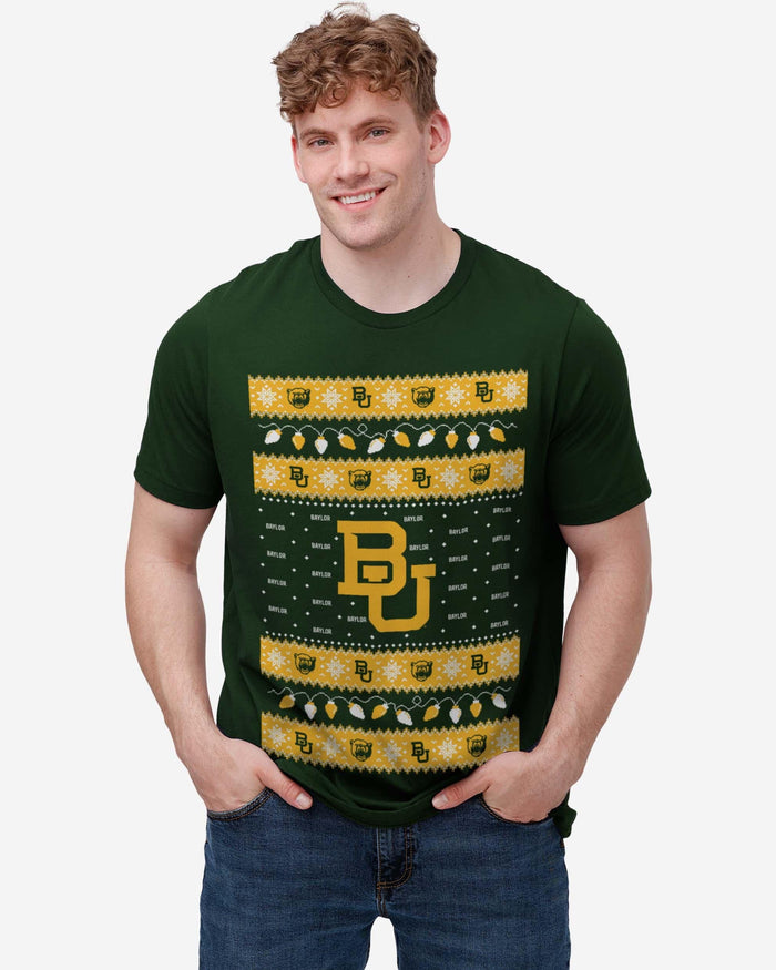 Baylor Bears Holiday Lights Sweater T-Shirt FOCO - FOCO.com