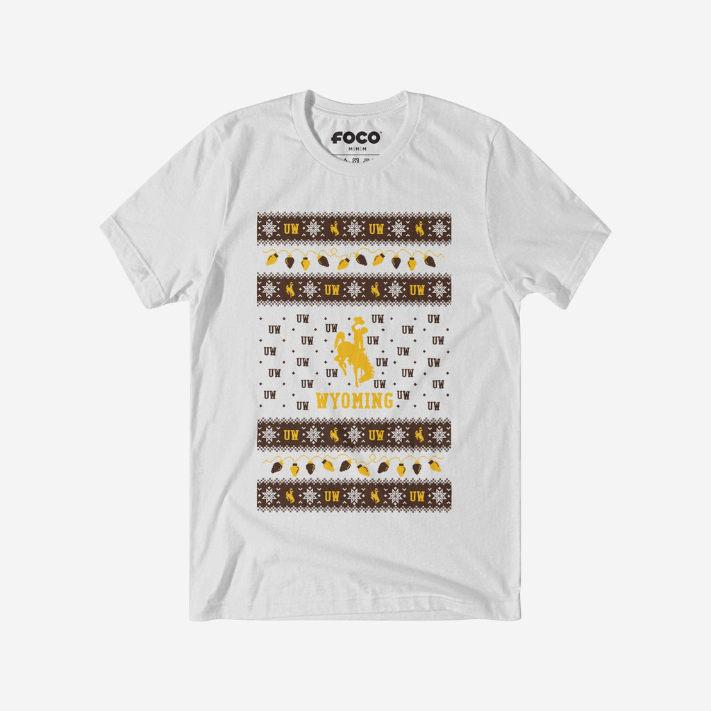 Wyoming Cowboys Holiday Lights Sweater T-Shirt FOCO S - FOCO.com