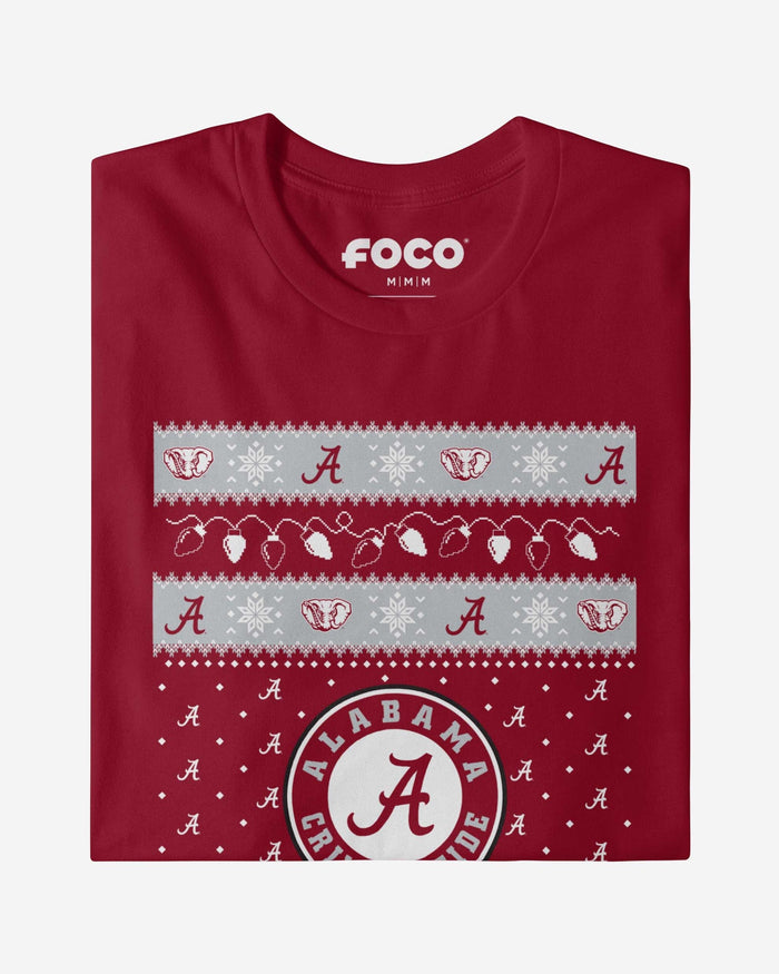 Alabama Crimson Tide Holiday Lights Sweater T-Shirt FOCO - FOCO.com