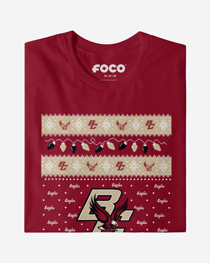 Boston College Eagles Holiday Lights Sweater T-Shirt FOCO - FOCO.com