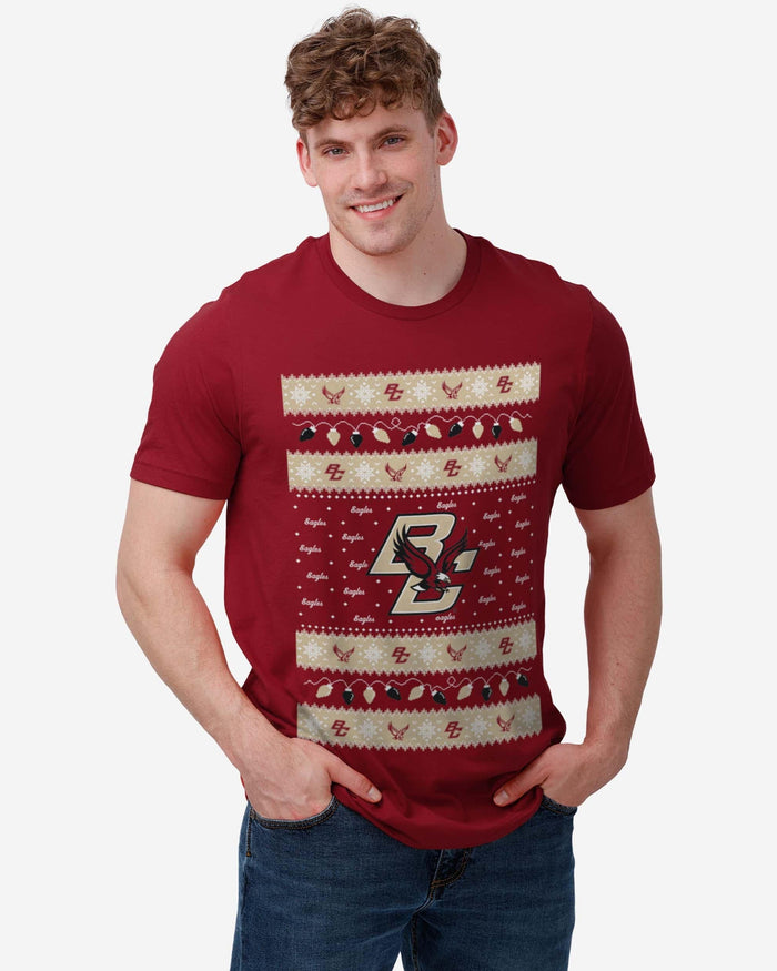 Boston College Eagles Holiday Lights Sweater T-Shirt FOCO - FOCO.com