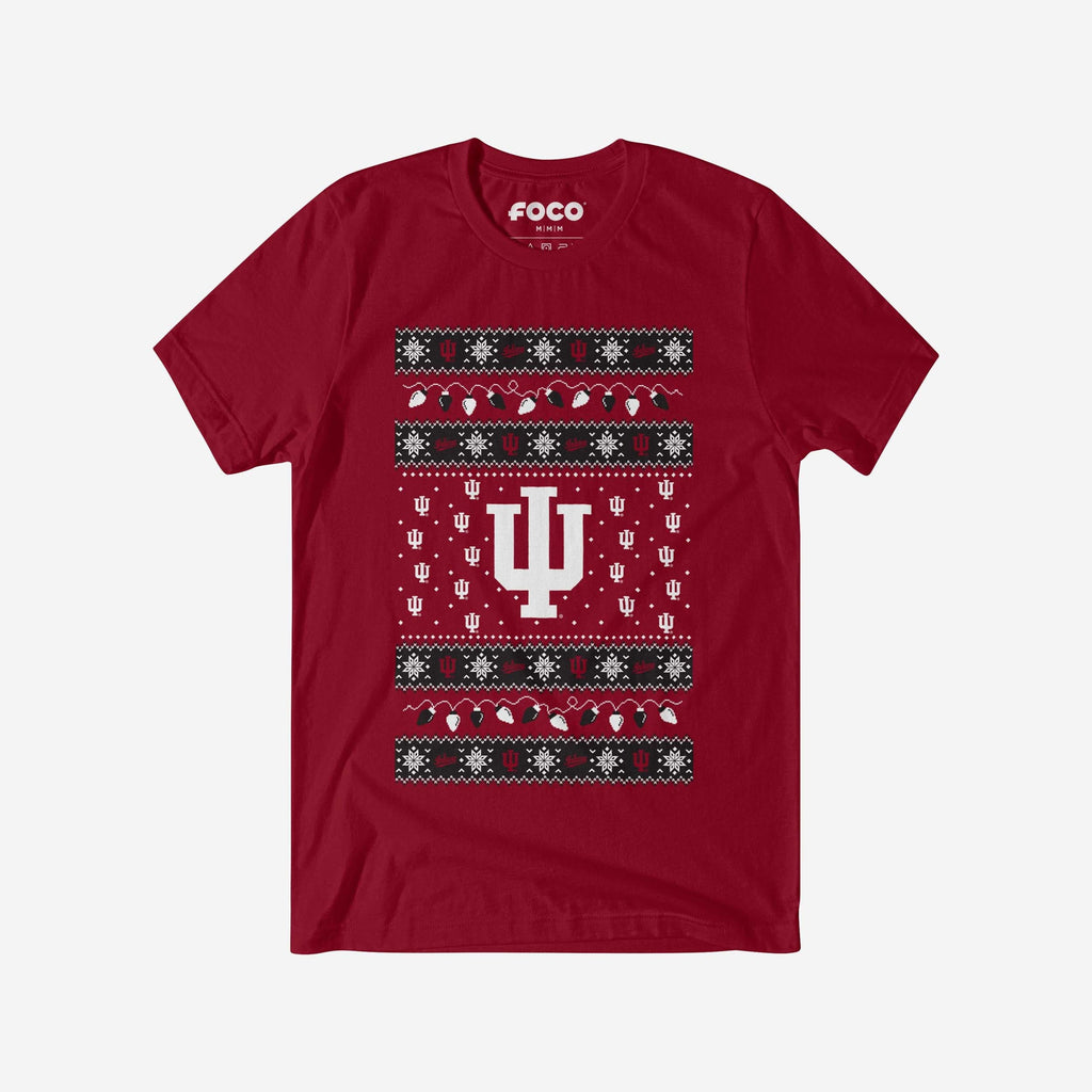 Indiana Hoosiers Holiday Lights Sweater T-Shirt FOCO S - FOCO.com