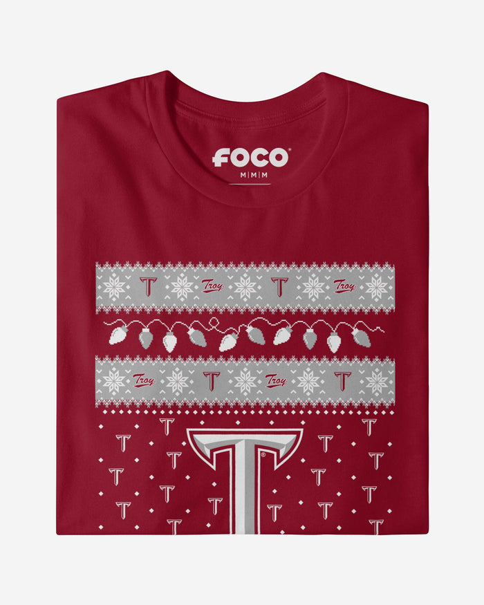 Troy Trojans Holiday Lights Sweater T-Shirt FOCO - FOCO.com