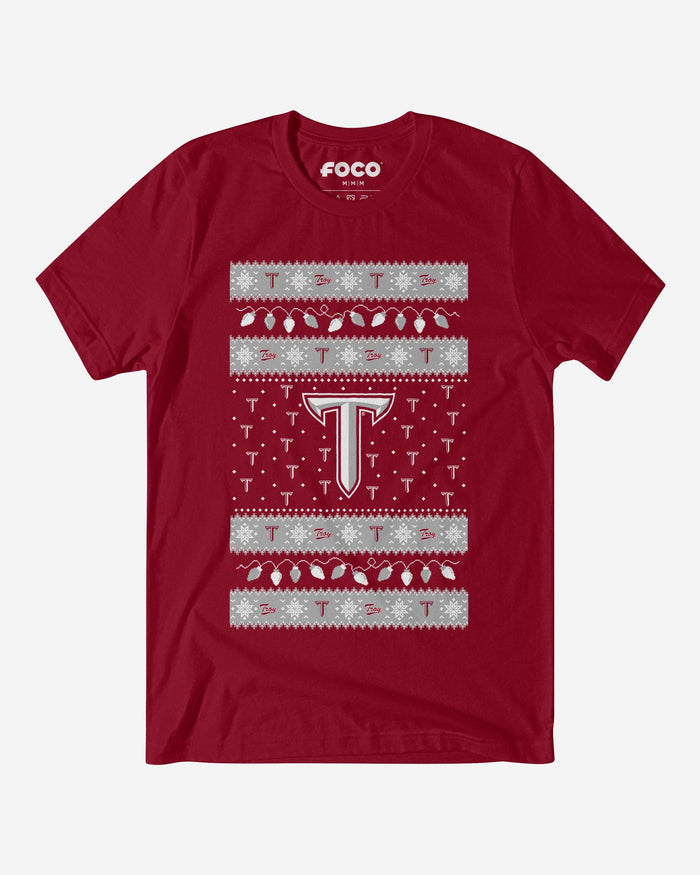 Troy Trojans Holiday Lights Sweater T-Shirt FOCO S - FOCO.com