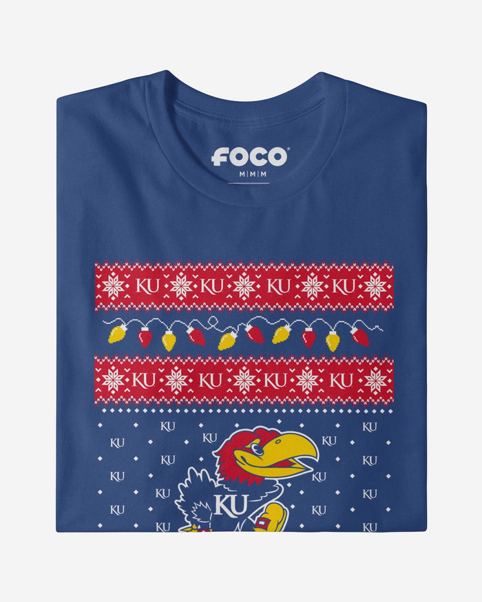 Kansas Jayhawks Holiday Lights Sweater T-Shirt FOCO - FOCO.com