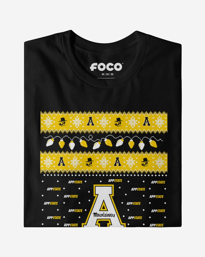 Appalachian State Mountaineers Holiday Lights Sweater T-Shirt FOCO - FOCO.com