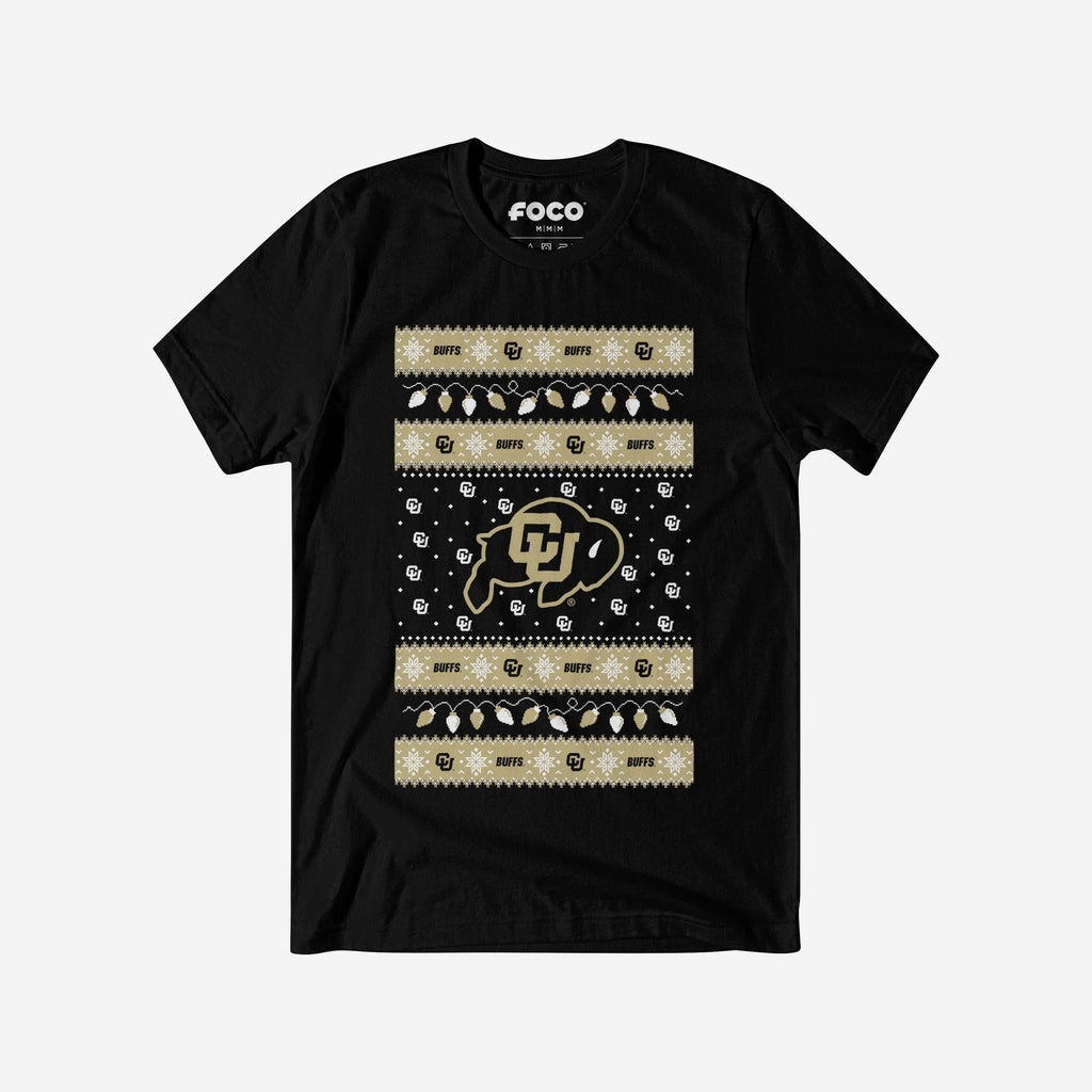 Colorado Buffaloes Holiday Lights Sweater T-Shirt FOCO S - FOCO.com