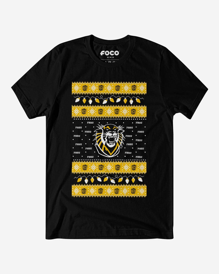 Fort Hays State Tigers Holiday Lights Sweater T-Shirt FOCO S - FOCO.com