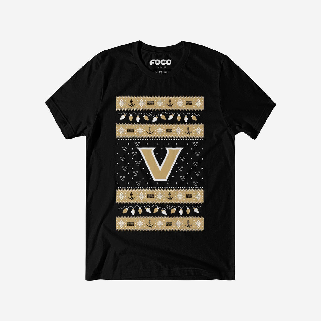 Vanderbilt Commodores Holiday Lights Sweater T-Shirt FOCO S - FOCO.com