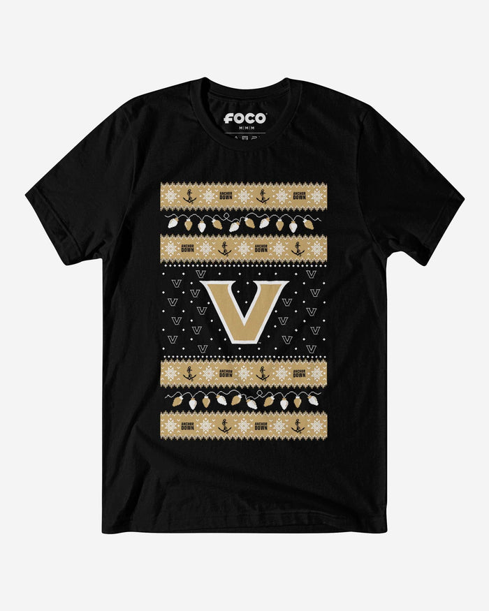 Vanderbilt Commodores Holiday Lights Sweater T-Shirt FOCO S - FOCO.com