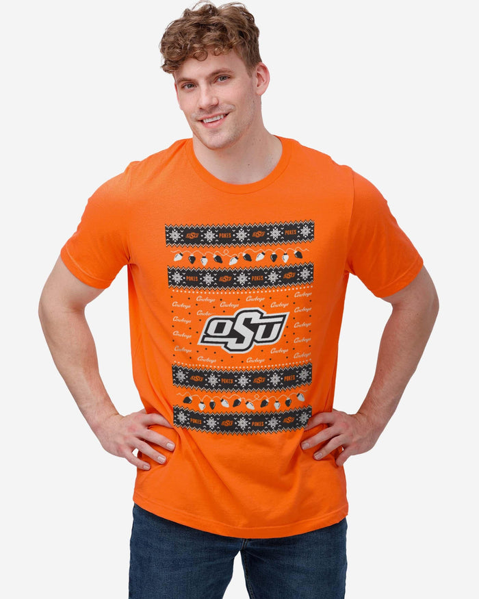 Oklahoma State Cowboys Holiday Lights Sweater T-Shirt FOCO - FOCO.com