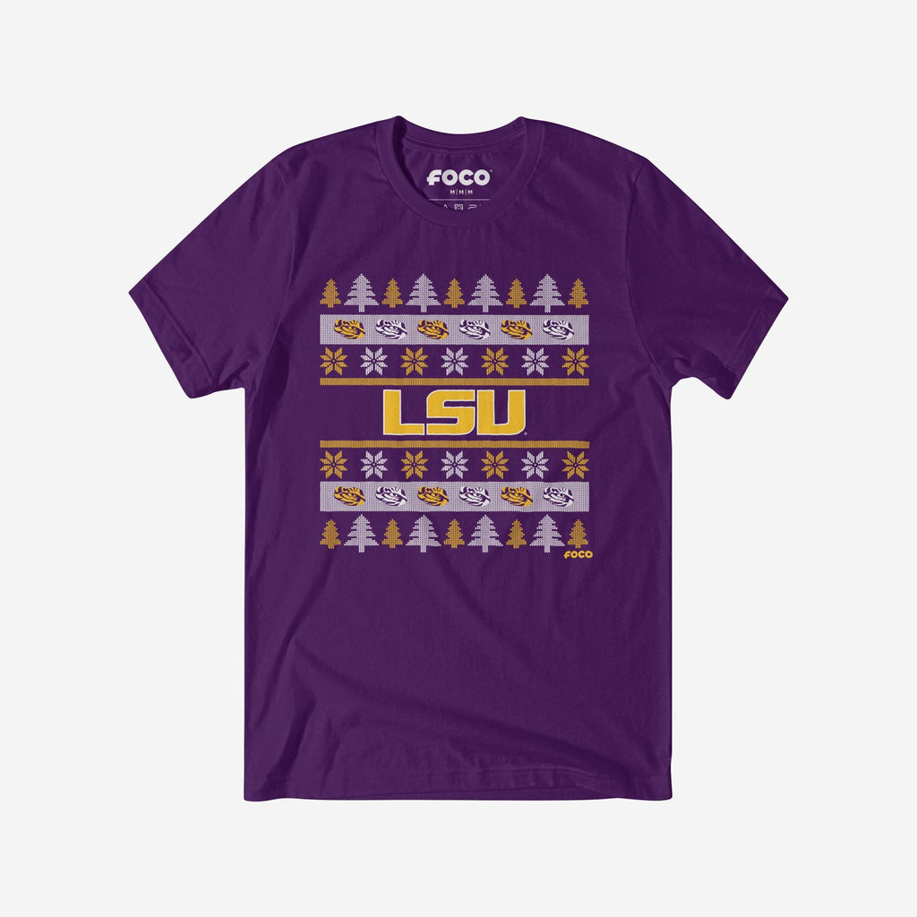 LSU Tigers Holiday Sweater T-Shirt FOCO S - FOCO.com