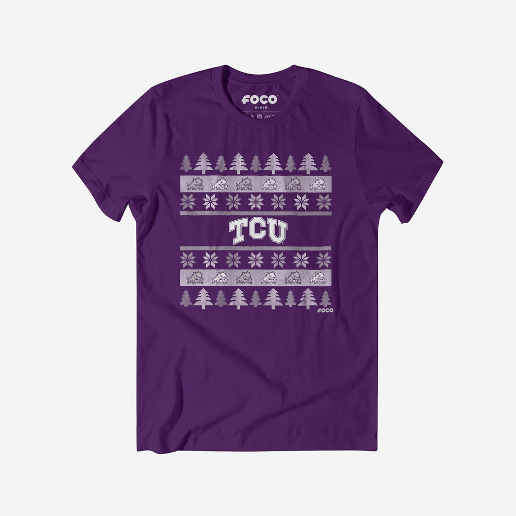 TCU Horned Frogs Holiday Sweater T-Shirt FOCO S - FOCO.com
