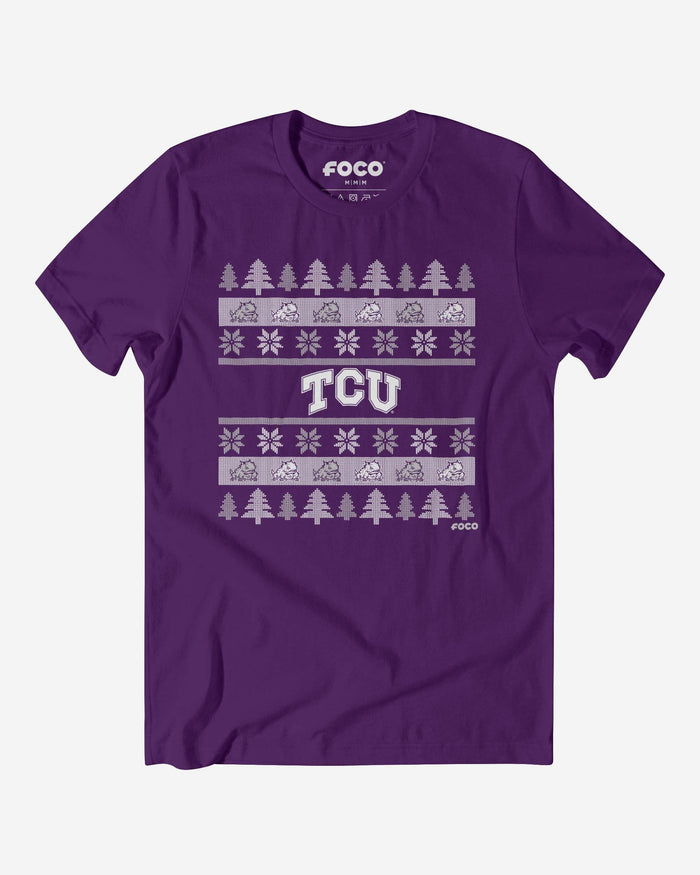 TCU Horned Frogs Holiday Sweater T-Shirt FOCO S - FOCO.com