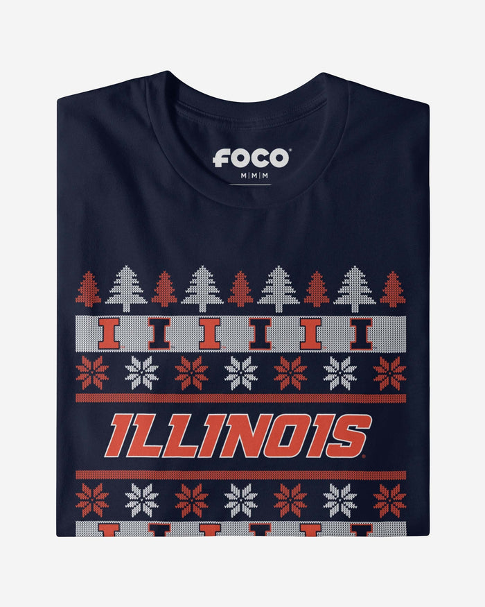 Illinois Fighting Illini Holiday Sweater T-Shirt FOCO - FOCO.com