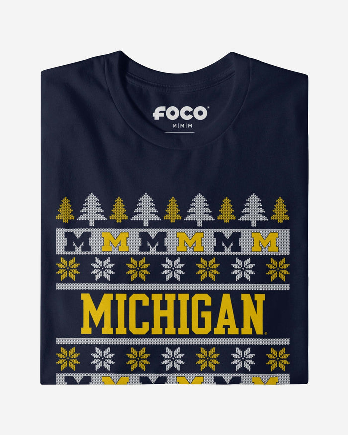 Michigan Wolverines Holiday Sweater T-Shirt FOCO - FOCO.com