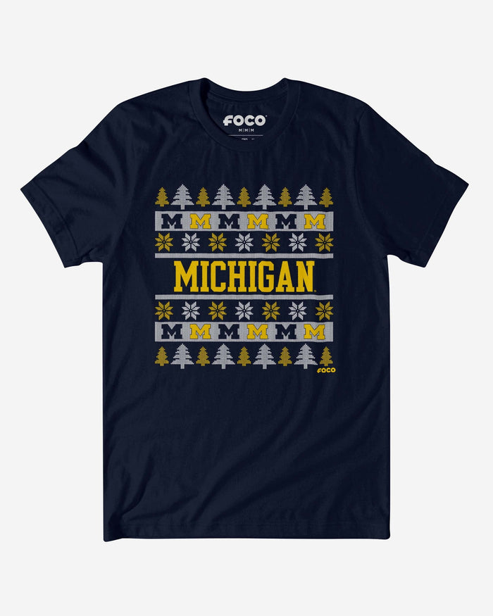 Michigan Wolverines Holiday Sweater T-Shirt FOCO S - FOCO.com