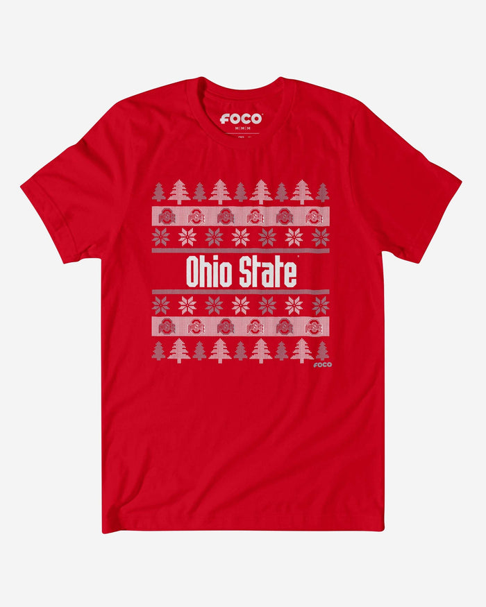 Ohio State Buckeyes Holiday Sweater T-Shirt FOCO S - FOCO.com