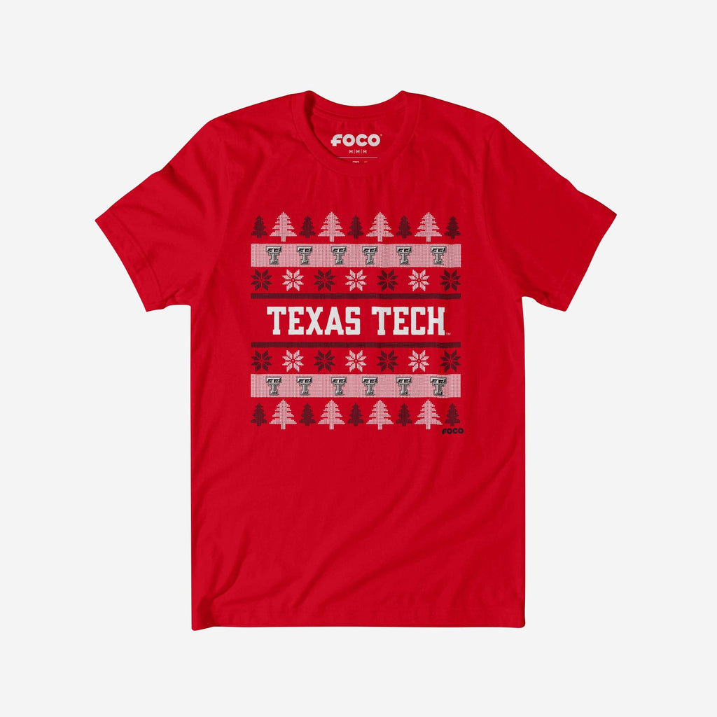 Texas Tech Red Raiders Holiday Sweater T-Shirt FOCO S - FOCO.com