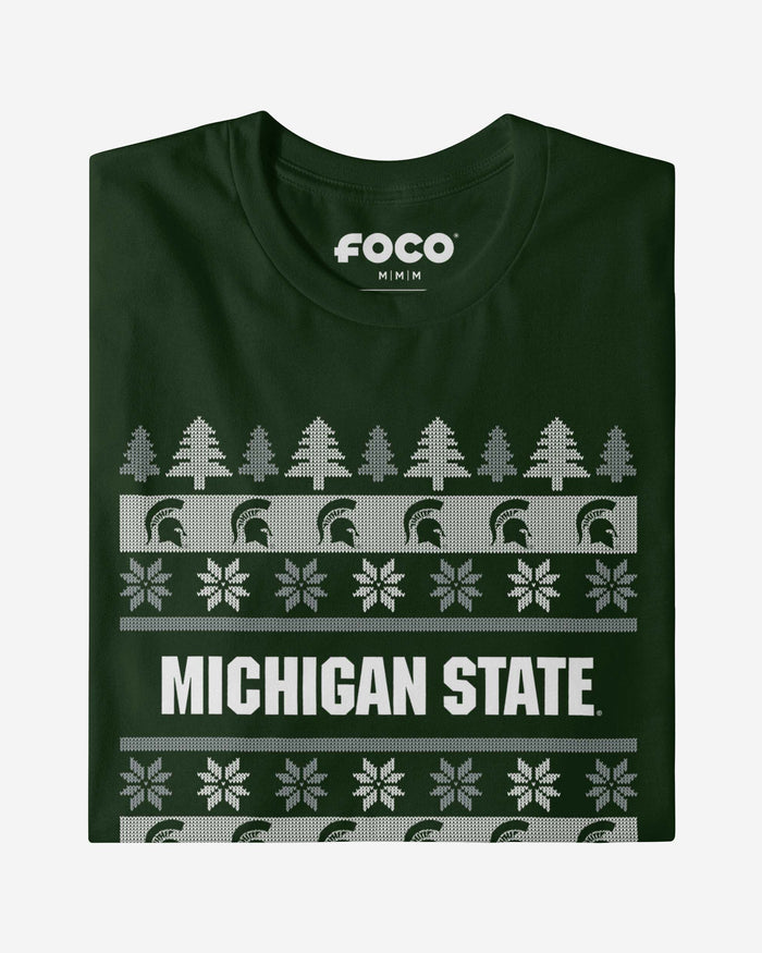 Michigan State Spartans Holiday Sweater T-Shirt FOCO - FOCO.com
