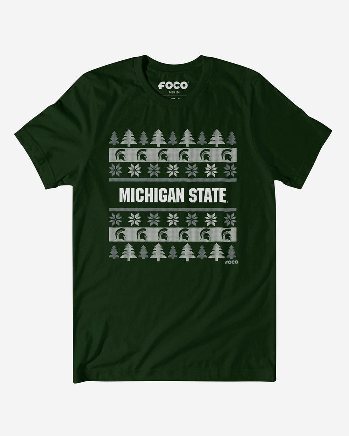 Michigan State Spartans Holiday Sweater T-Shirt FOCO S - FOCO.com