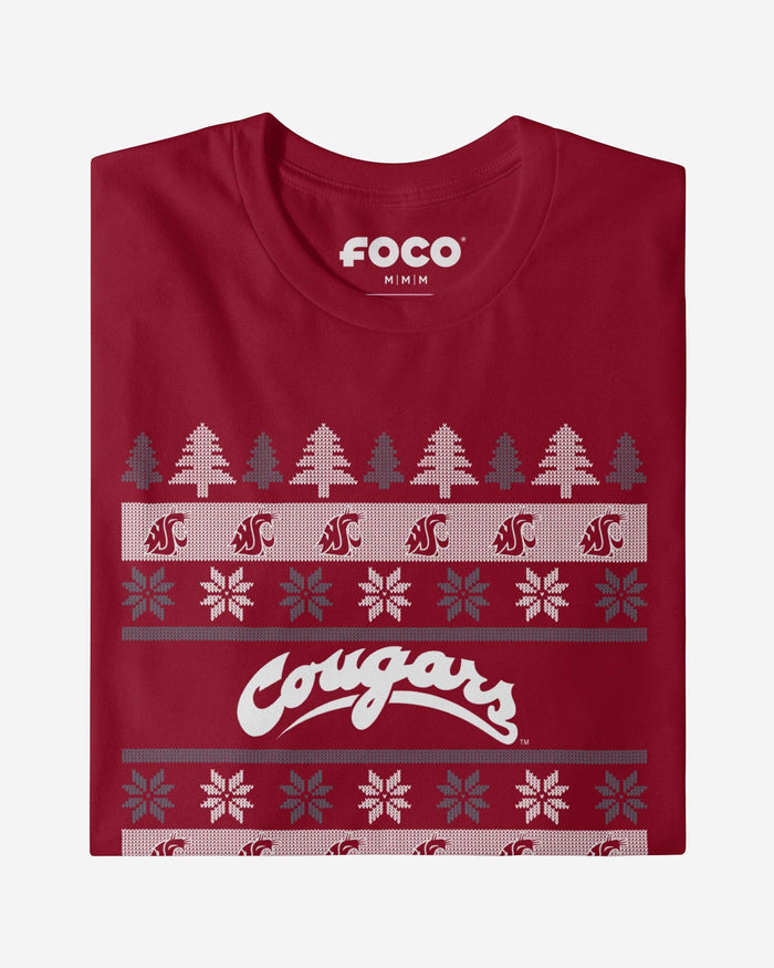 Washington State Cougars Holiday Sweater T-Shirt FOCO - FOCO.com