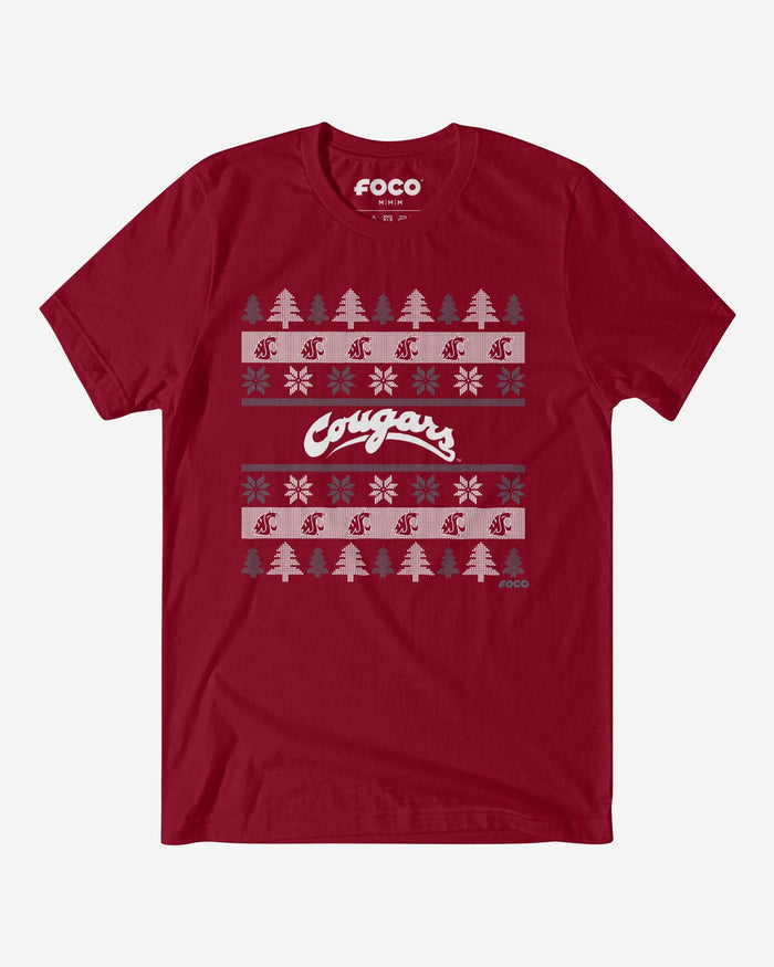 Washington State Cougars Holiday Sweater T-Shirt FOCO S - FOCO.com