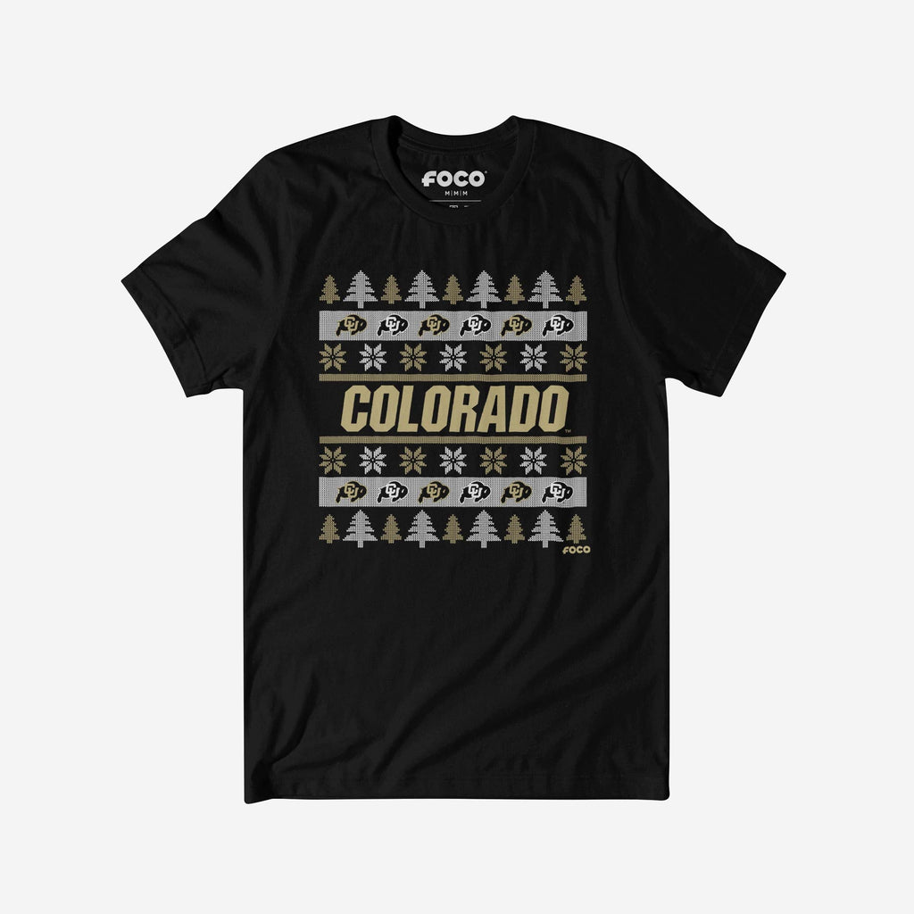 Colorado Buffaloes Holiday Sweater T-Shirt FOCO S - FOCO.com