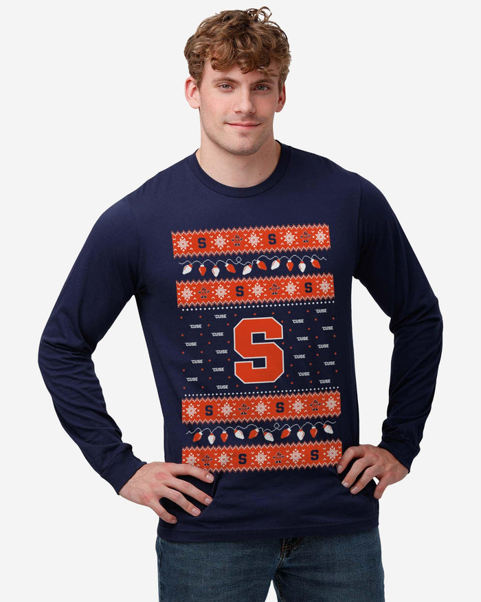 Syracuse Orange Holiday Lights Sweater Long Sleeve T-Shirt FOCO - FOCO.com