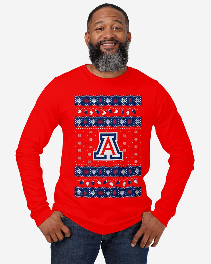 Arizona Wildcats Holiday Lights Sweater Long Sleeve T-Shirt FOCO - FOCO.com