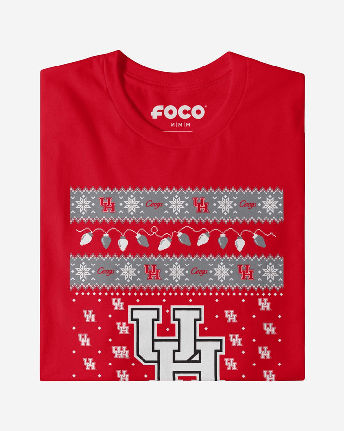 Houston Cougars Holiday Lights Sweater Long Sleeve T-Shirt FOCO - FOCO.com