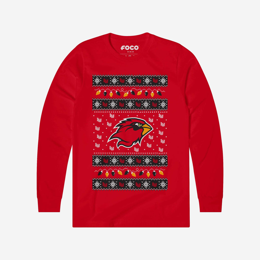 Lamar Cardinals Holiday Lights Sweater Long Sleeve T-Shirt FOCO S - FOCO.com