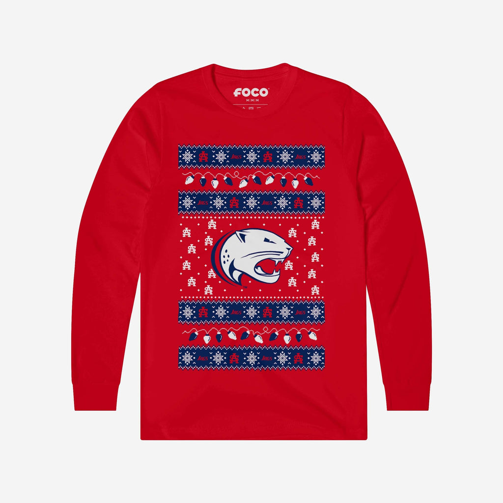 South Alabama Jaguars Holiday Lights Sweater Long Sleeve T-Shirt FOCO Red S - FOCO.com