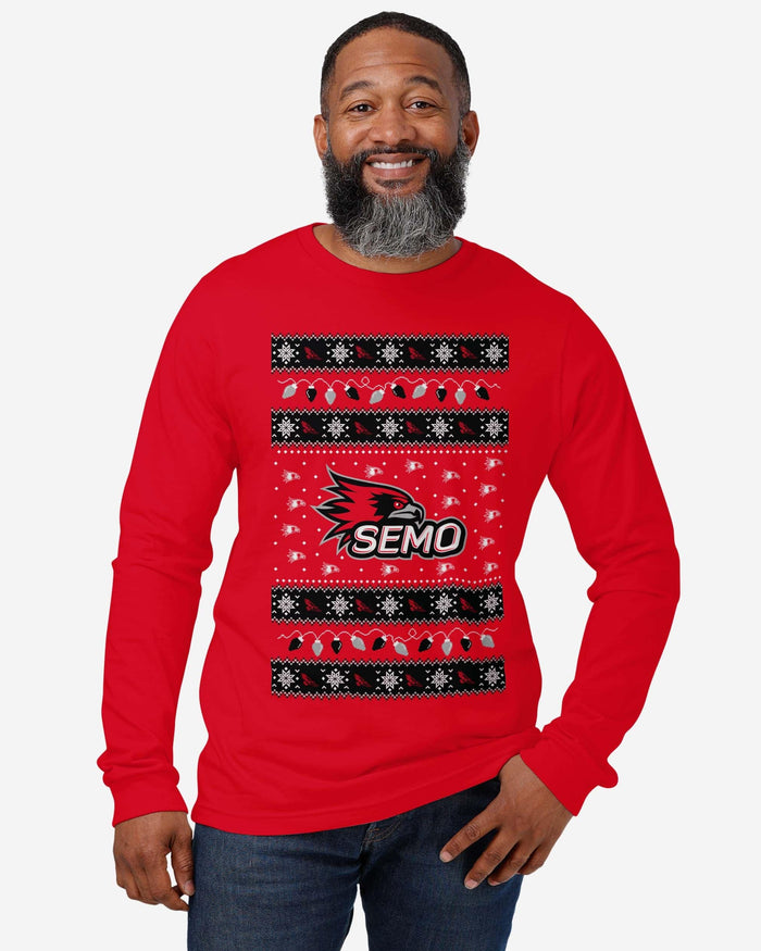 Southeast Missouri State Redhawks Holiday Lights Sweater Long Sleeve T-Shirt FOCO - FOCO.com