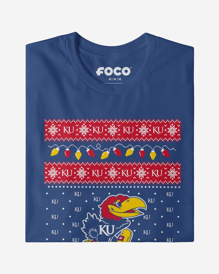 Kansas Jayhawks Holiday Lights Sweater Long Sleeve T-Shirt FOCO - FOCO.com