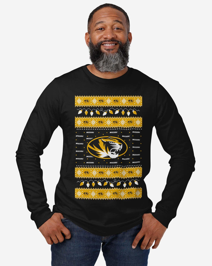 Missouri Tigers Holiday Lights Sweater Long Sleeve T-Shirt FOCO - FOCO.com