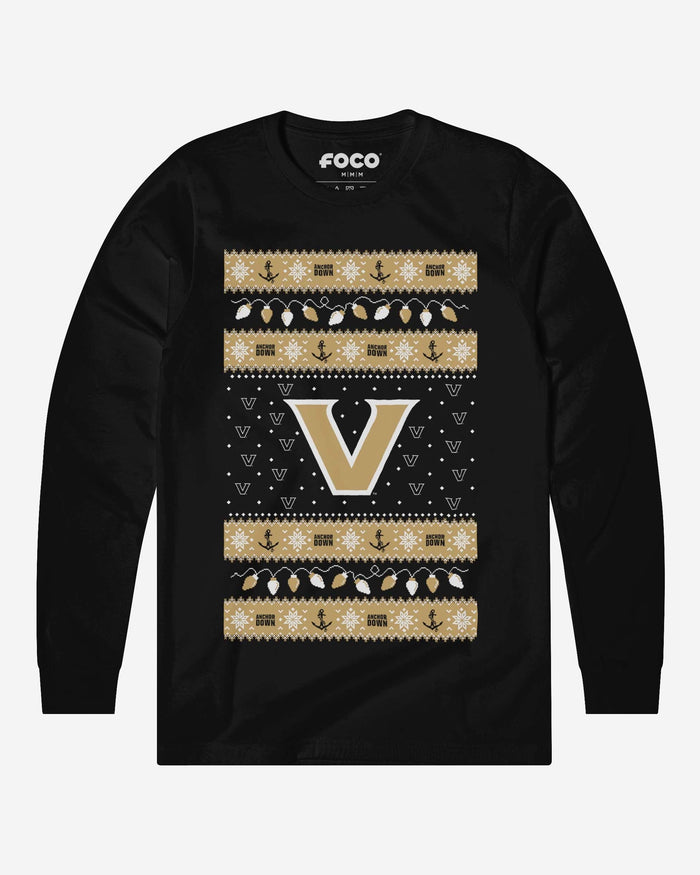 Vanderbilt Commodores Holiday Lights Sweater Long Sleeve T-Shirt FOCO S - FOCO.com