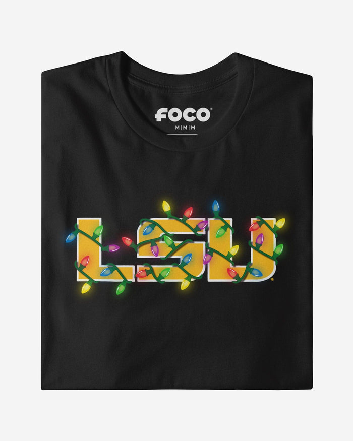 LSU Tigers Primary Logo Holiday Lights Long Sleeve T-Shirt FOCO S - FOCO.com