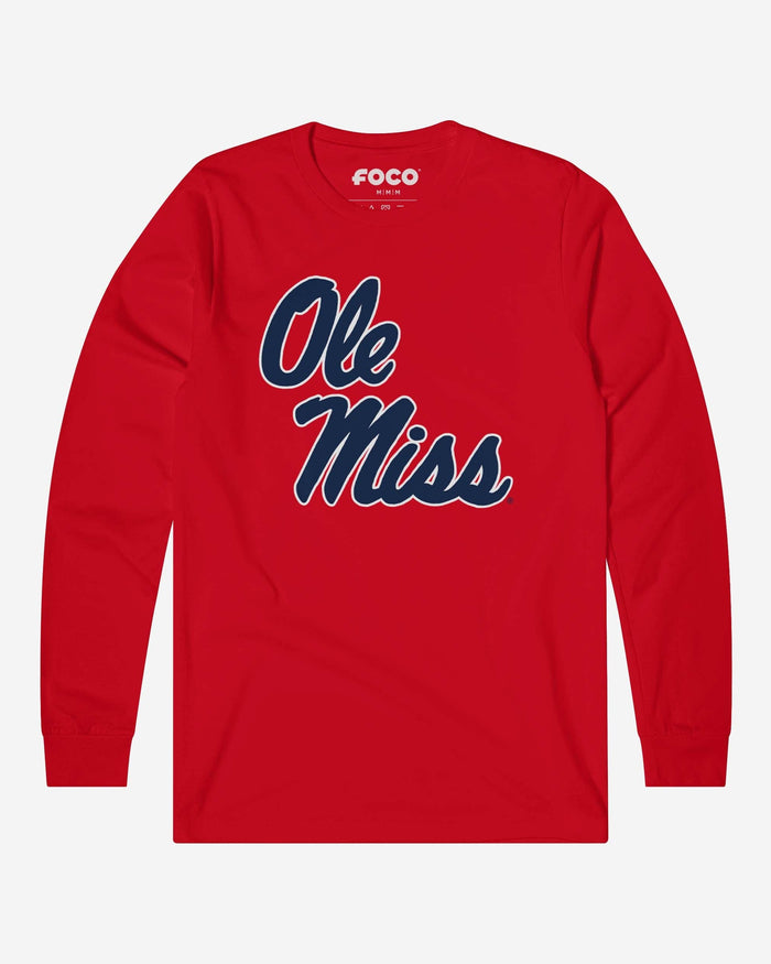 Ole Miss Rebels Primary Logo Long Sleeve T-Shirt FOCO Red S - FOCO.com