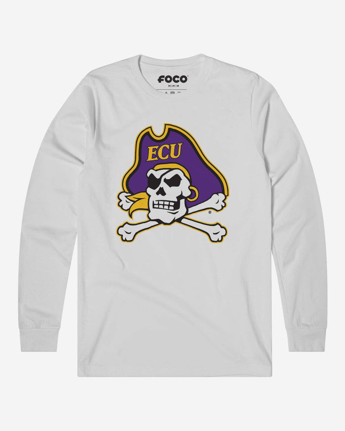 East Carolina Pirates Primary Logo Long Sleeve T-Shirt FOCO White S - FOCO.com