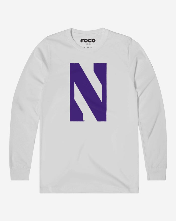 Northwestern Wildcats Primary Logo Long Sleeve T-Shirt FOCO White S - FOCO.com