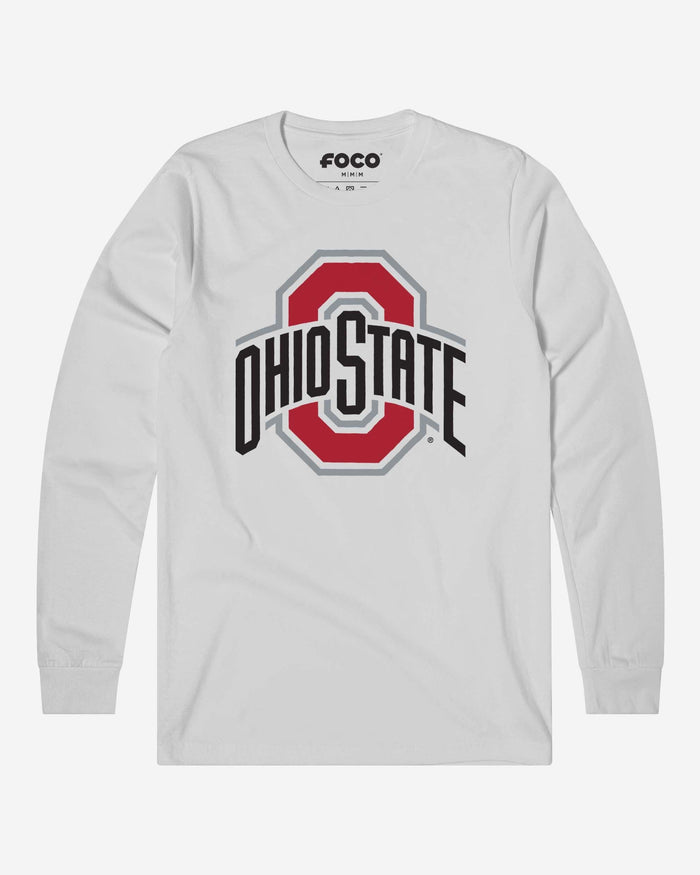 Ohio State Buckeyes Primary Logo Long Sleeve T-Shirt FOCO White S - FOCO.com